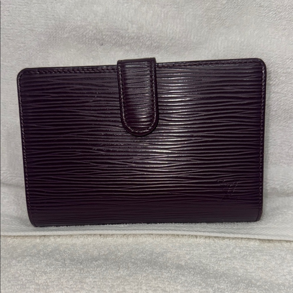 LV  Purple Textured Wallet
